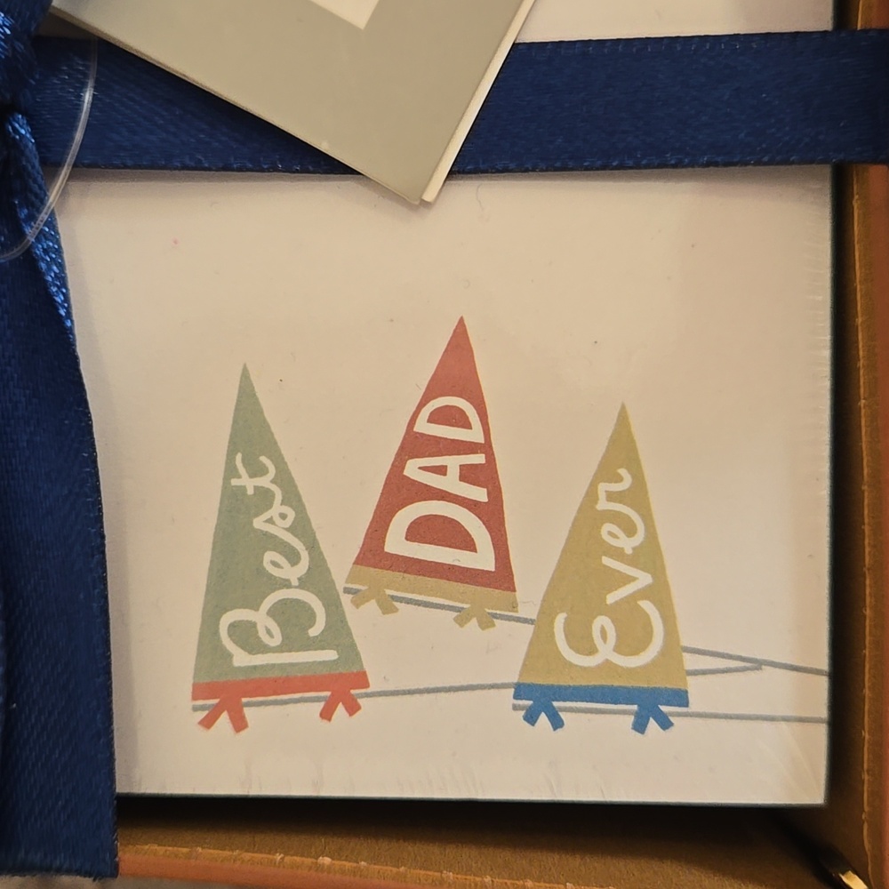 Best Dad Ever Storage Tray with Blue Ribbon Christmas Gift Stationary Catch All - Picture 5 of 6